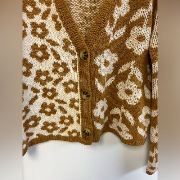 SO Floral 70s Retro Cardigan Sweater | Size M | Perfect for Fall - Picture 6 of 10